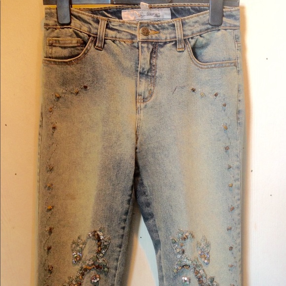 MENG YI Jeans with stones and beads SZ6 - Picture 6 of 6